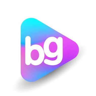 Üçgen şeklindeki BG logosu ve renkli arkaplan, iş ve şirket kimliği için harf birleşimi logosu tasarımı.