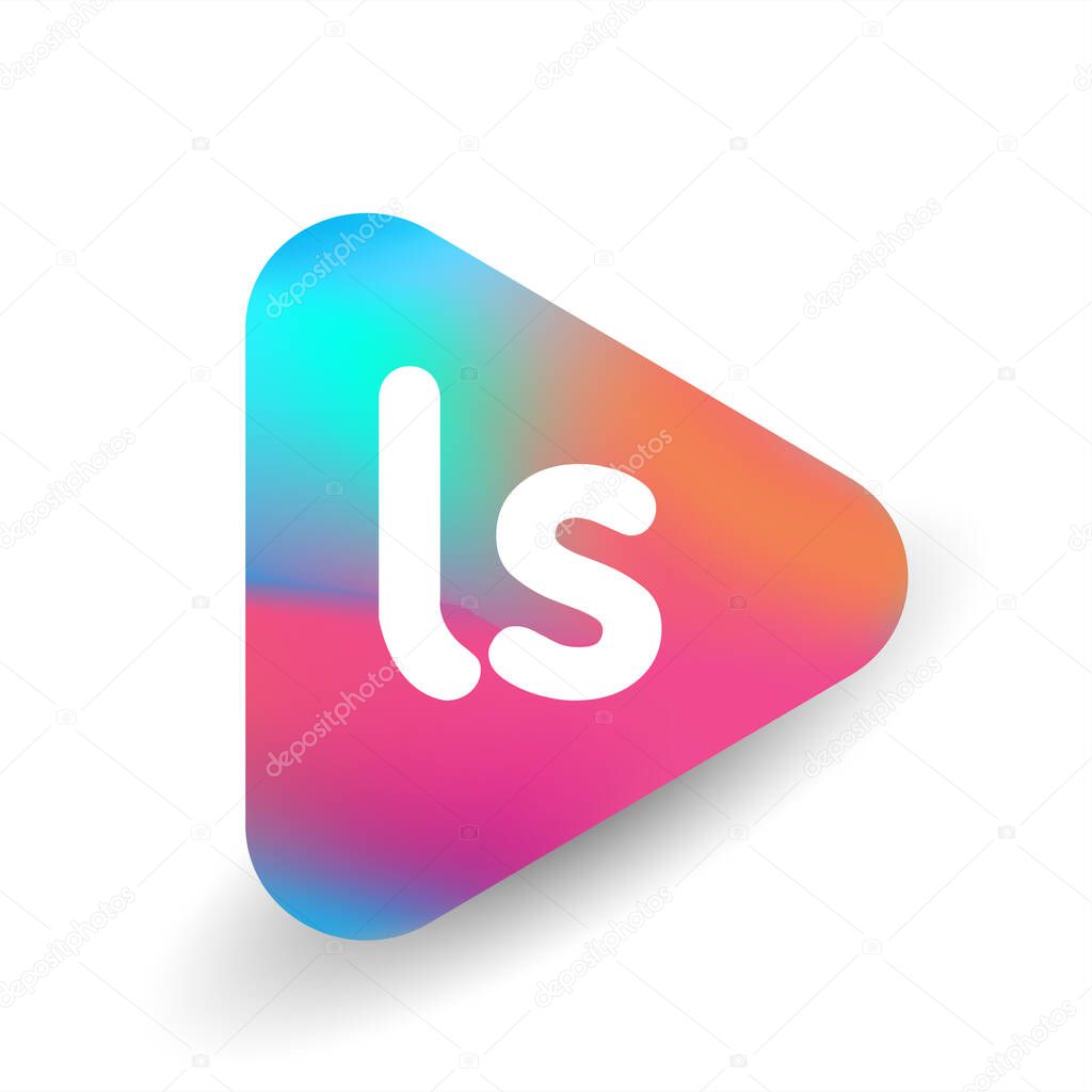 Letter LS logo in triangle shape and colorful background, letter combination logo design for business and company identity.