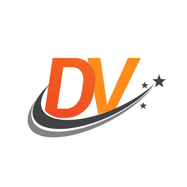 Letra Inicial Logotipo Nombre Empresa Color Naranja Gris Swoosh Diseño — Archivo Imágenes Vectoriales