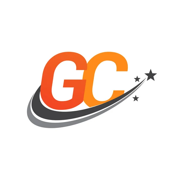 Αρχικό Γράμμα Λογότυπο Εταιρεία Όνομα Χρώματος Πορτοκαλί Και Γκρι Swoosh — Διανυσματικό Αρχείο