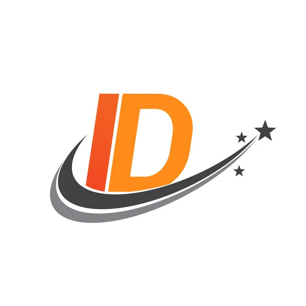 Carta Inicial Logotipo Nome Empresa Colorido Laranja Cinza Design Estrela —  Vetores de Stock