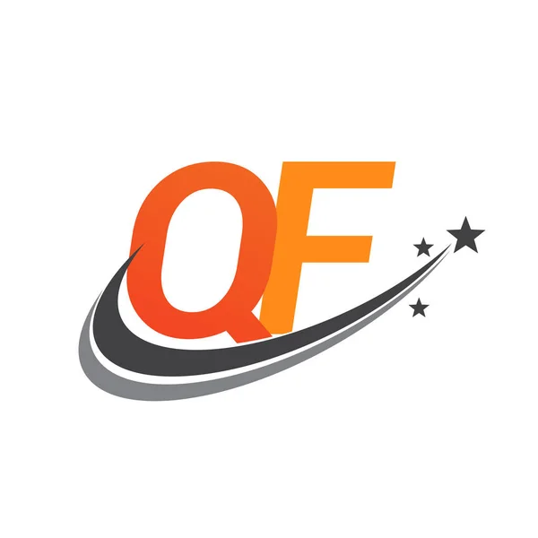 Αρχικό Γράμμα Λογότυπο Εταιρεία Όνομα Χρώματος Πορτοκαλί Και Γκρι Swoosh — Διανυσματικό Αρχείο