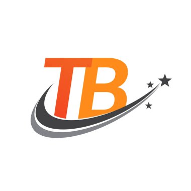 İlk harfi TB logotype şirketi. Renkli turuncu ve gri renkli Swoosh yıldız tasarımı. iş ve şirket kimliği için vektör logosu.