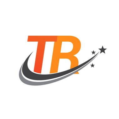 İlk harfi TR logotype şirketi. Renkli turuncu ve gri renkli Swoosh yıldız tasarımı. iş ve şirket kimliği için vektör logosu.