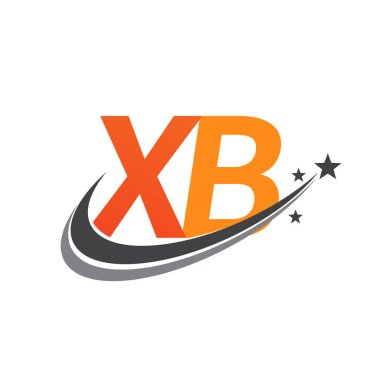 İlk harf XB logotype şirketi adı turuncu ve gri swoosh yıldız tasarımı. iş ve şirket kimliği için vektör logosu.