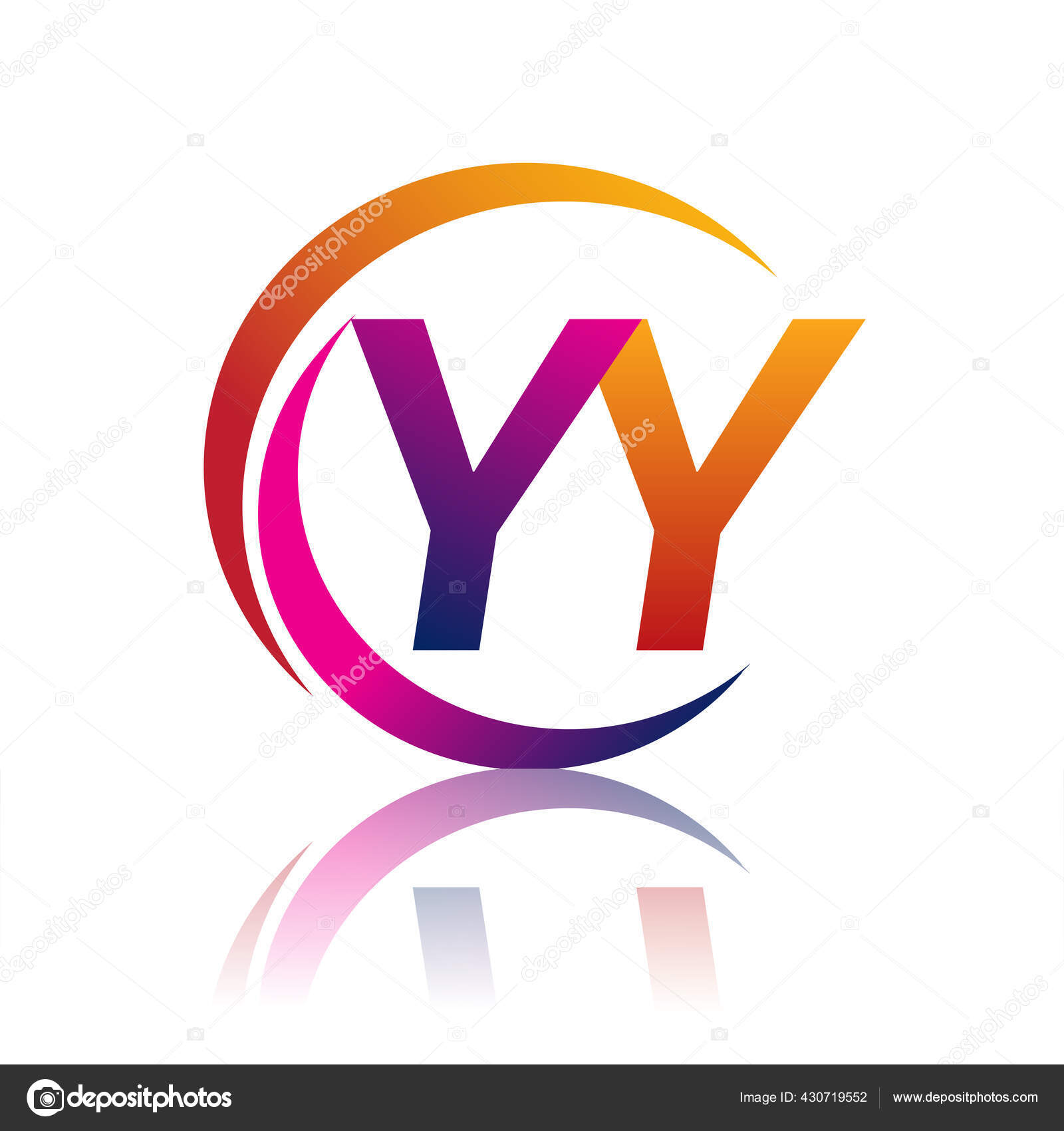 Letra Inicial Logotipo Nombre Empresa Naranja Magenta Color