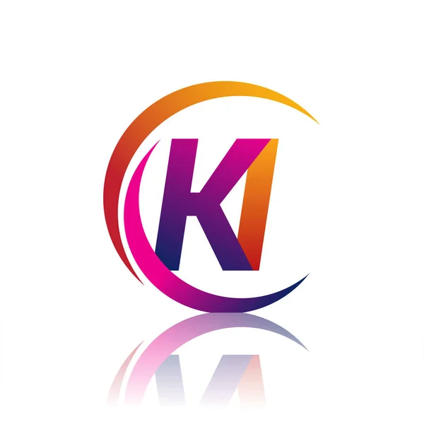 Початкова Літера Logotype Назва Компанії Помаранчевий Кольоровий Колір Колі Дизайн — стоковий вектор