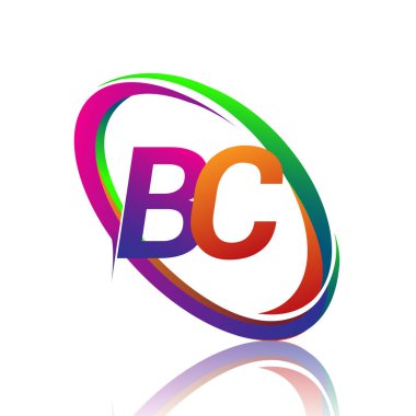 Şirketimizin renkli ismi için BC harfli logoti tasarımı. iş ve şirket kimliği için vektör logosu.