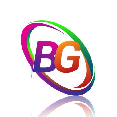 Şirket adı BG logoti tasarımı. Renkli Swoosh. iş ve şirket kimliği için vektör logosu.