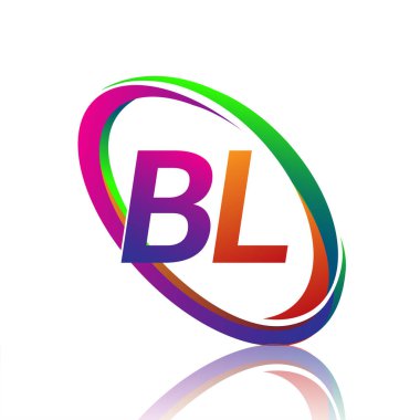 BL logoti tasarımı. Şirketin renkli ismi için. iş ve şirket kimliği için vektör logosu.