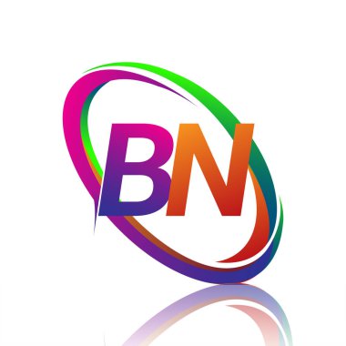 BN logoti tasarımı. Şirketin renkli ismi için. iş ve şirket kimliği için vektör logosu.