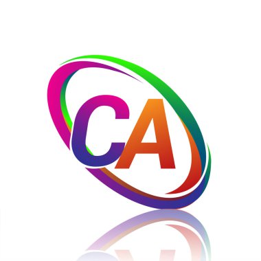 CA harfi logoti tasarımı. Şirketin renkli ismi için. iş ve şirket kimliği için vektör logosu.