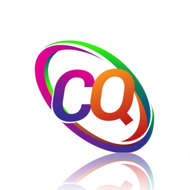 CQ logoti tasarımı. Şirketin renkli ismi için. iş ve şirket kimliği için vektör logosu.