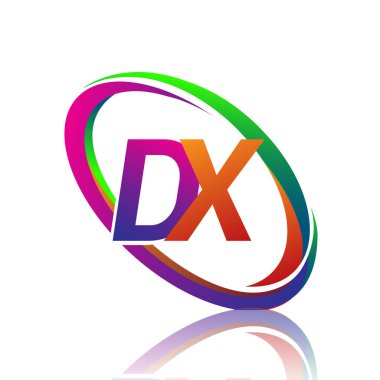 DX logoti tasarımı. Şirketin renkli ismi için. iş ve şirket kimliği için vektör logosu.