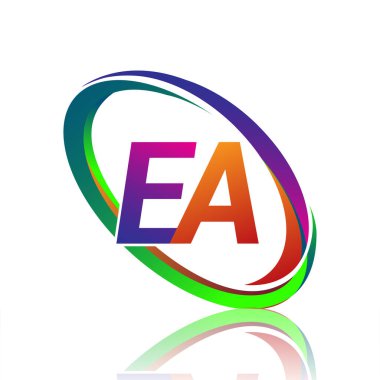 EA logoti tasarımı. Şirketin renkli ismi için. iş ve şirket kimliği için vektör logosu.