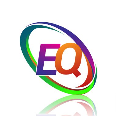 EQ logoti tasarımı. Şirketin renkli ismi için. iş ve şirket kimliği için vektör logosu.