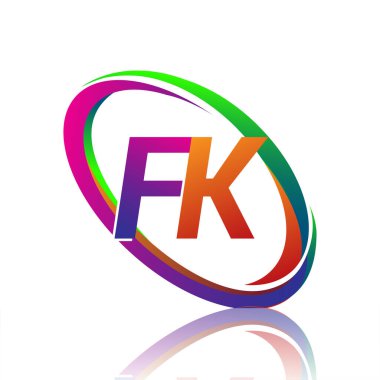 FK logoti tasarımı. Şirketin renkli ismi için. iş ve şirket kimliği için vektör logosu.