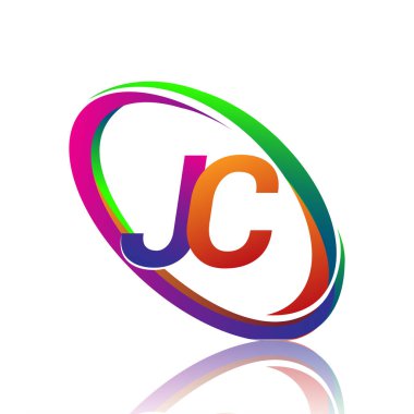 JC logoti tasarımı. Şirketin renkli ismi için. iş ve şirket kimliği için vektör logosu.