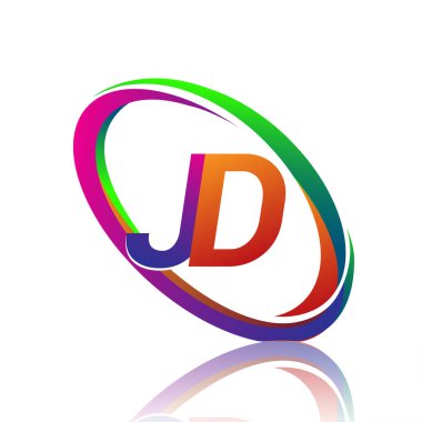 JD logoti tasarımı. Şirketin renkli ismi için. iş ve şirket kimliği için vektör logosu.
