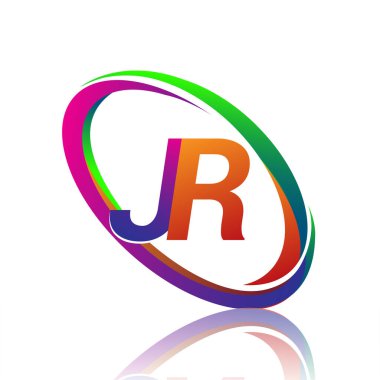 JR logoti tasarımı. Şirketin renkli ismi için. iş ve şirket kimliği için vektör logosu.