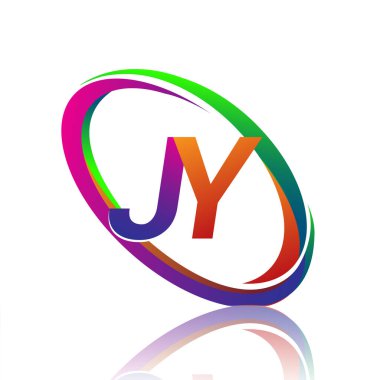 JY logoti tasarımı. Şirketin renkli ismi için. iş ve şirket kimliği için vektör logosu.