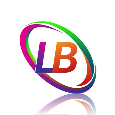 LB logoti tasarımı. Şirketin renkli ismi için. iş ve şirket kimliği için vektör logosu.