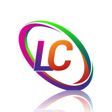 LC logoti tasarımı. Şirketin renkli ismi için. iş ve şirket kimliği için vektör logosu.