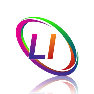 LI logoti tasarımı. Şirketin renkli ismi için. iş ve şirket kimliği için vektör logosu.