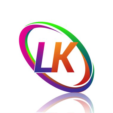LK logoti tasarımı. Şirketin renkli ismi için. iş ve şirket kimliği için vektör logosu.