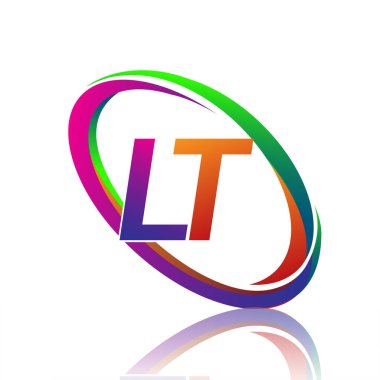 LT logoti tasarımı. Şirketin renkli ismi için. iş ve şirket kimliği için vektör logosu.