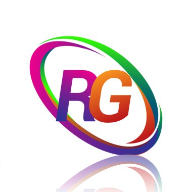RG logoti tasarımı. Şirketin renkli ismi için. iş ve şirket kimliği için vektör logosu.