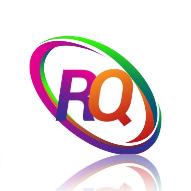 RQ logoti tasarımı. Şirketin renkli ismi için. iş ve şirket kimliği için vektör logosu.