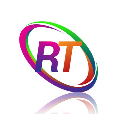 RT logoti tasarımı. Şirketin renkli ismi için. iş ve şirket kimliği için vektör logosu.