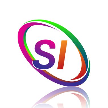 Şirketimizin renkli ismi için SI logoti tasarımı. iş ve şirket kimliği için vektör logosu.