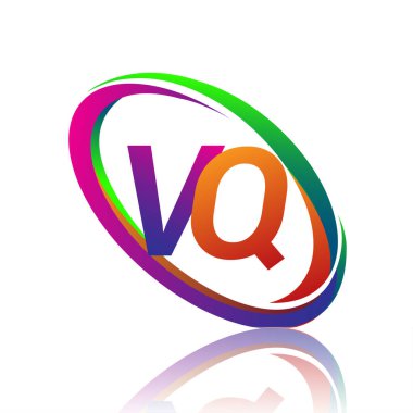 Şirketin renkli ismi için VQ logoti tasarımı. iş ve şirket kimliği için vektör logosu.