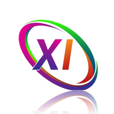 XI harfi logoti tasarımı. Şirketin renkli ismi. iş ve şirket kimliği için vektör logosu.