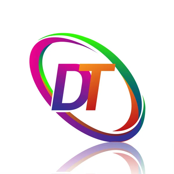 Lettre Logotype Design Pour Nom Entreprise Coloré Swoosh Logo Vectoriel — Image vectorielle