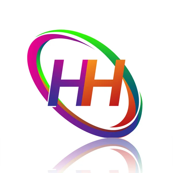 Letter Logotype Ontwerp Voor Bedrijfsnaam Kleurrijke Swoosh Vectorlogo Voor Bedrijfs — Stockvector
