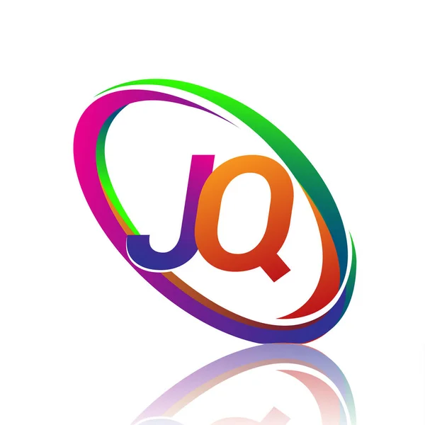Επιστολή Λογότυπος Σχεδιασμός Για Όνομα Της Εταιρείας Πολύχρωμο Swoosh Λογότυπο — Διανυσματικό Αρχείο