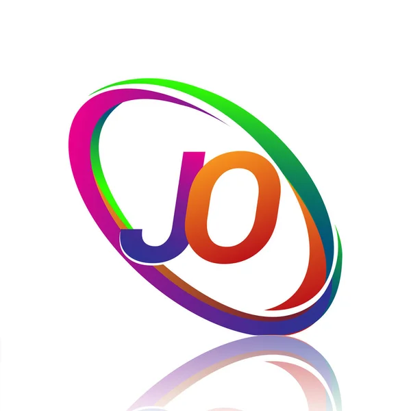 Επιστολή Λογότυπος Σχεδιασμός Για Όνομα Της Εταιρείας Πολύχρωμο Swoosh Λογότυπο — Διανυσματικό Αρχείο