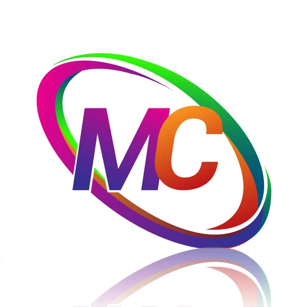 Letter Logotype Ontwerp Voor Bedrijfsnaam Kleurrijke Swoosh Vectorlogo Voor Bedrijfs — Stockvector