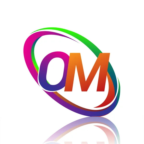 Carta Logotipo Design Para Nome Empresa Swoosh Colorido Logotipo Vetor — Vetor de Stock