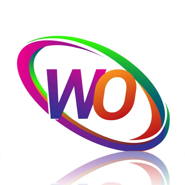 Buchstabe Logo Design Für Den Firmennamen Bunten Swoosh Vektor Logo — Stockvektor