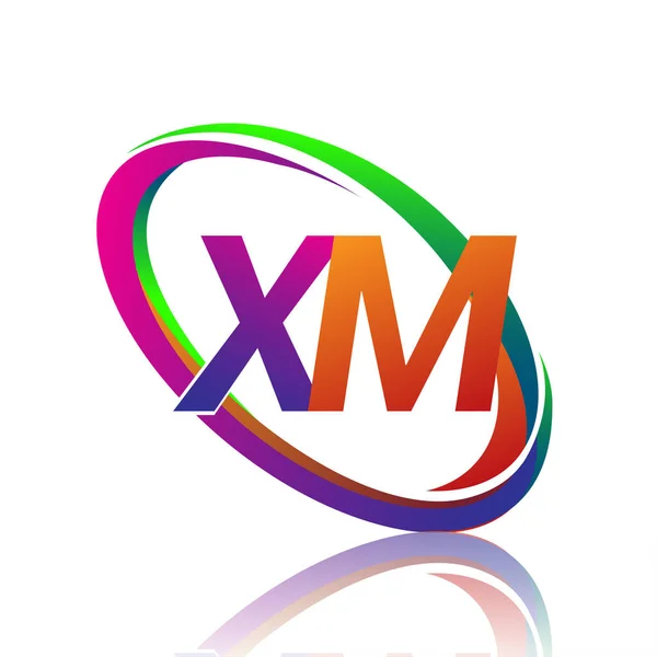 Písmeno Logotyp Design Pro Název Společnosti Barevné Swoosh Vektorové Logo — Stockový vektor