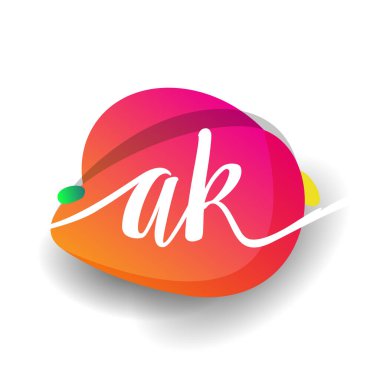 Kalaşnikof logosu renkli arka planda, harf kombinasyonu tasarımında yaratıcı endüstri, web, iş ve şirket için.