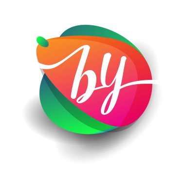 Renkli arka planlı logo, yaratıcı endüstri, web, iş ve şirket için harf kombinasyonu tasarımı.