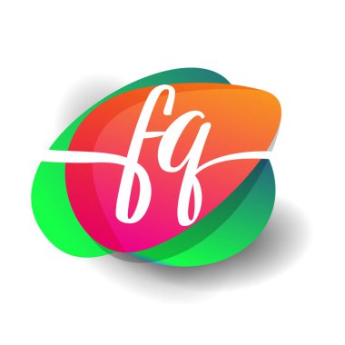 Renkli arkaplanı olan FQ logosu, yaratıcı endüstri, web, iş ve şirket için harf kombinasyonu tasarımı.