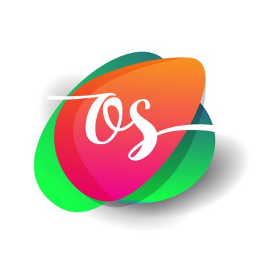 Renkli arkaplanı olan harf işletim sistemi logosu, yaratıcı endüstri, web, iş ve şirket için harf kombinasyonu tasarımı.