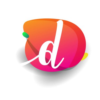 D harfi logosu rengarenk arka plan, yaratıcı endüstri, web, iş ve şirket için harf kombinasyonu tasarımı.