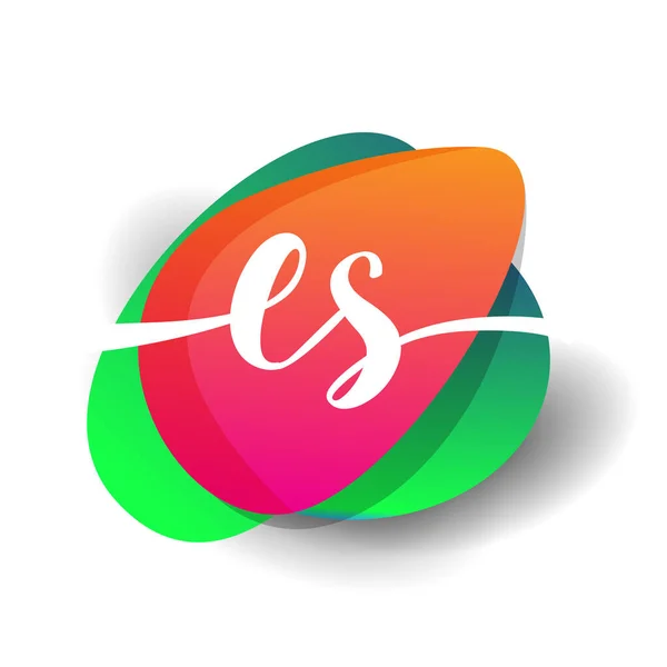 Logo Lettre Avec Fond Éclaboussé Coloré Conception Logo Combinaison Lettre — Image vectorielle